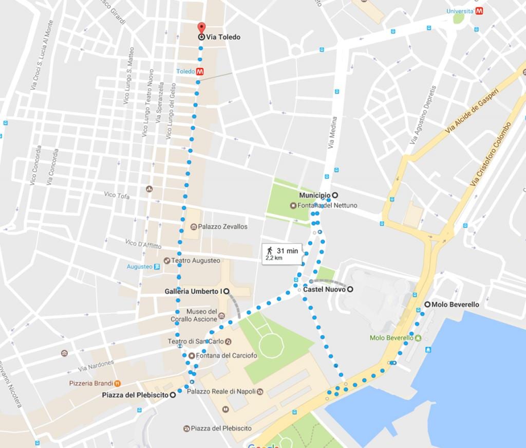 զբոսանք է Նեապոլ քարտեզի վրա