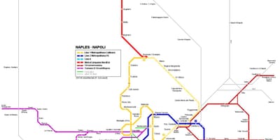 Քարտեզ Նեապոլում, մետրոյի Իտալիա